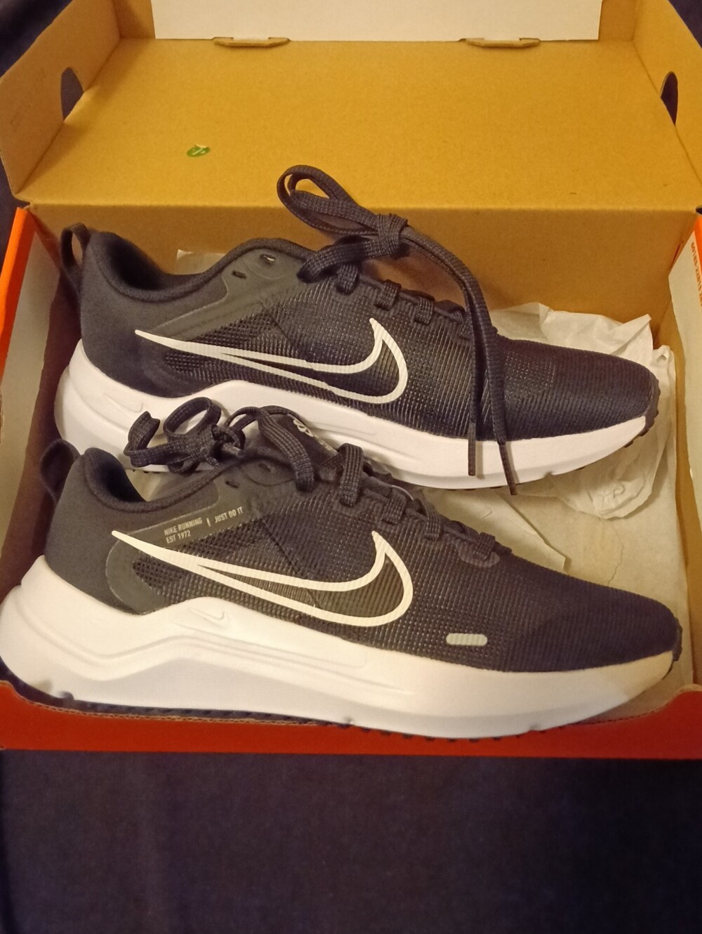 Nike Women's Downshifter 12 Running Shoe - Black/White Size 6 woman/4.5 Youth